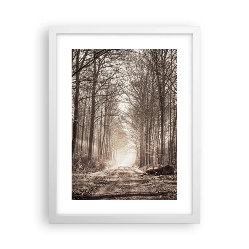 Plakat w białej ramie - Leśna katedra - 30x40 cm