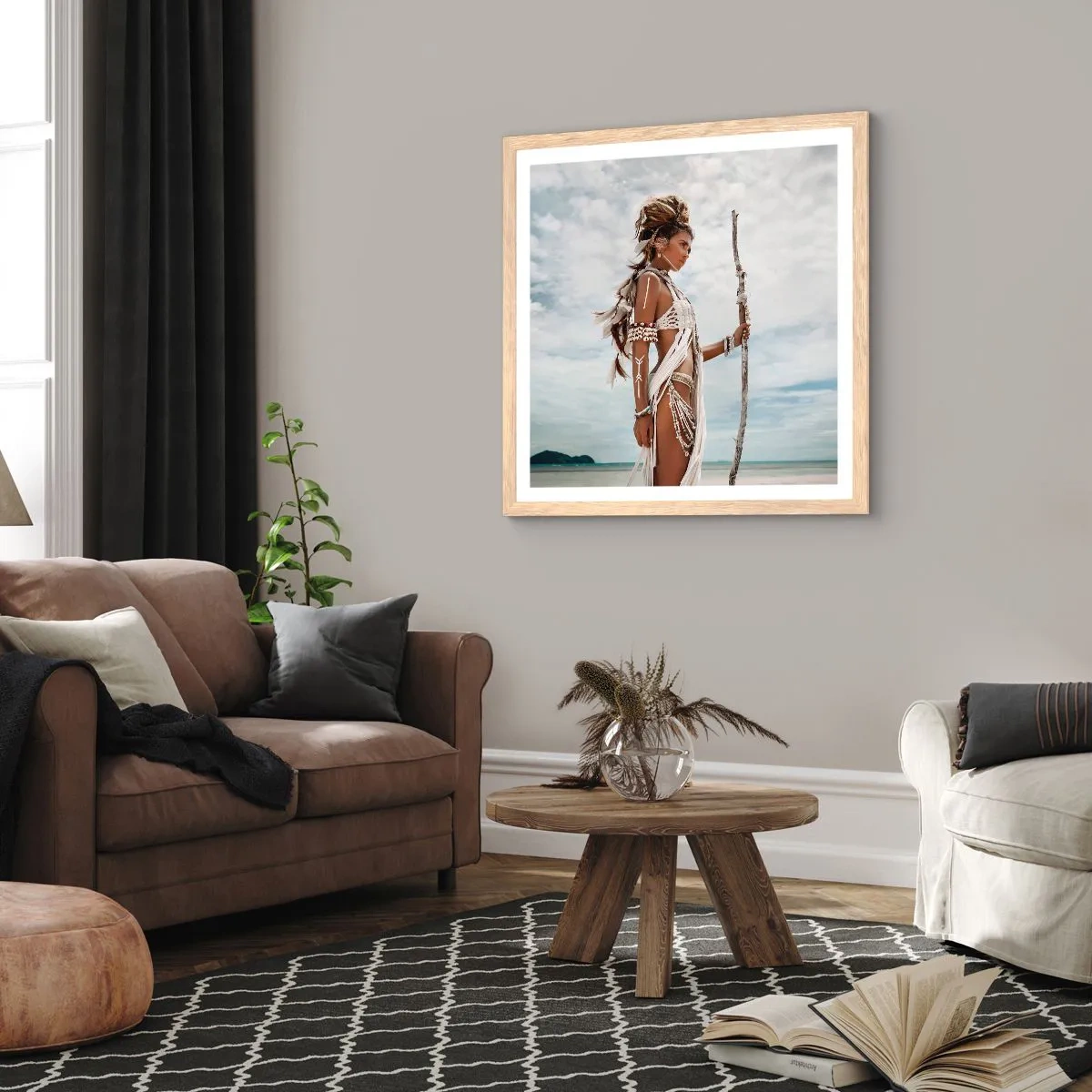 Plakat w ramie jasny dąb - Królowa tropików - 60x60 cm