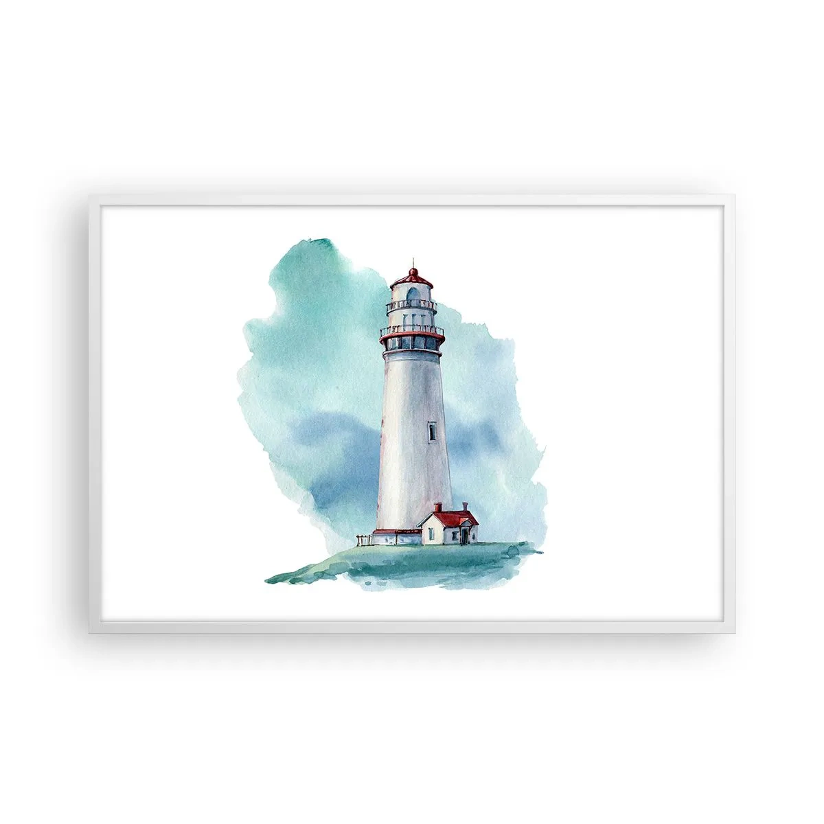 Plakat w białej ramie - Łagodna siostra błękitu - 91x61 cm