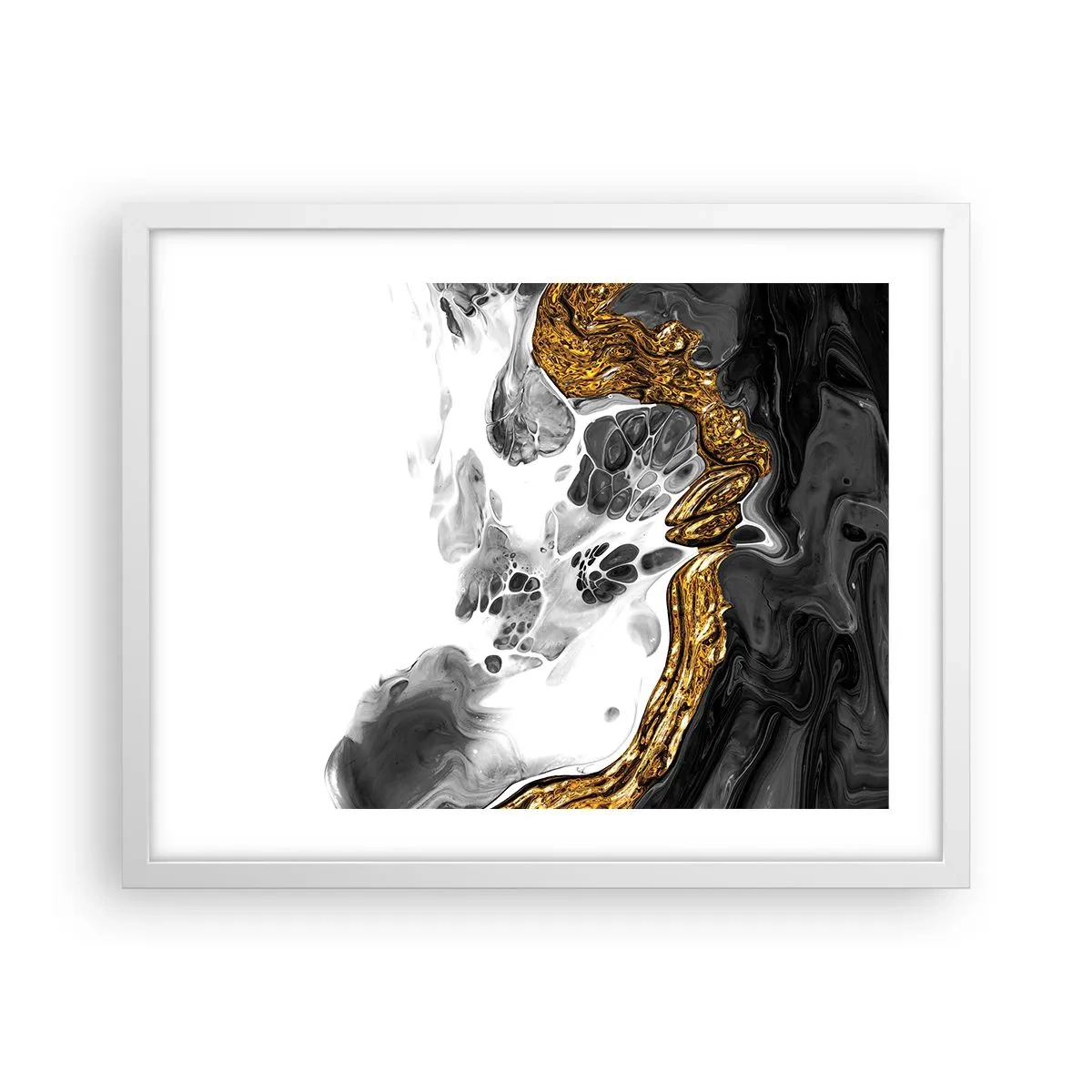 Plakat w białej ramie - Kompozycja organiczna - 50x40 cm