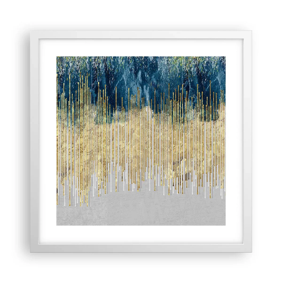 Plakat w białej ramie - Wyzłocona granica - 40x40 cm