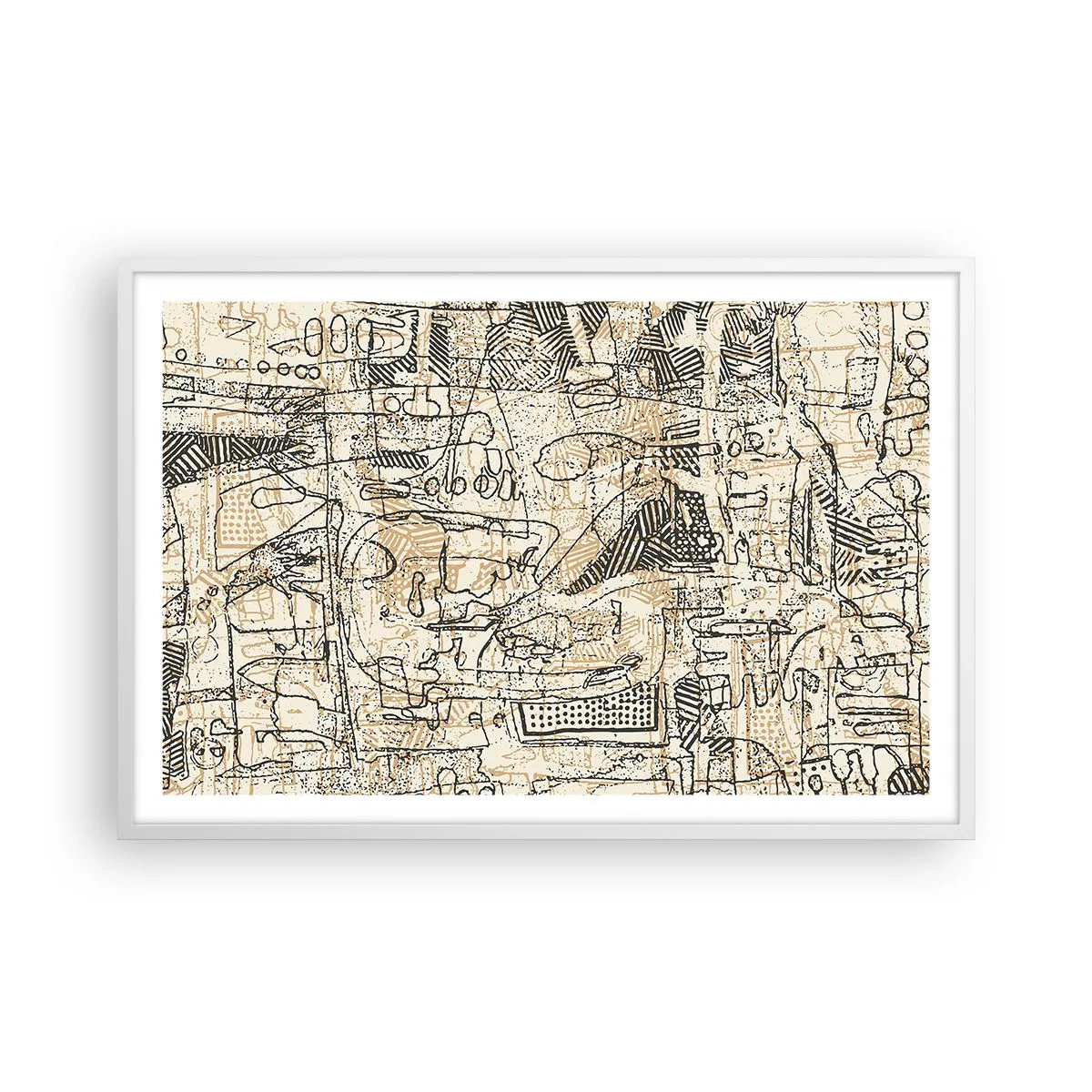 Plakat w białej ramie - Czeka na rozszyfrowanie - 91x61 cm