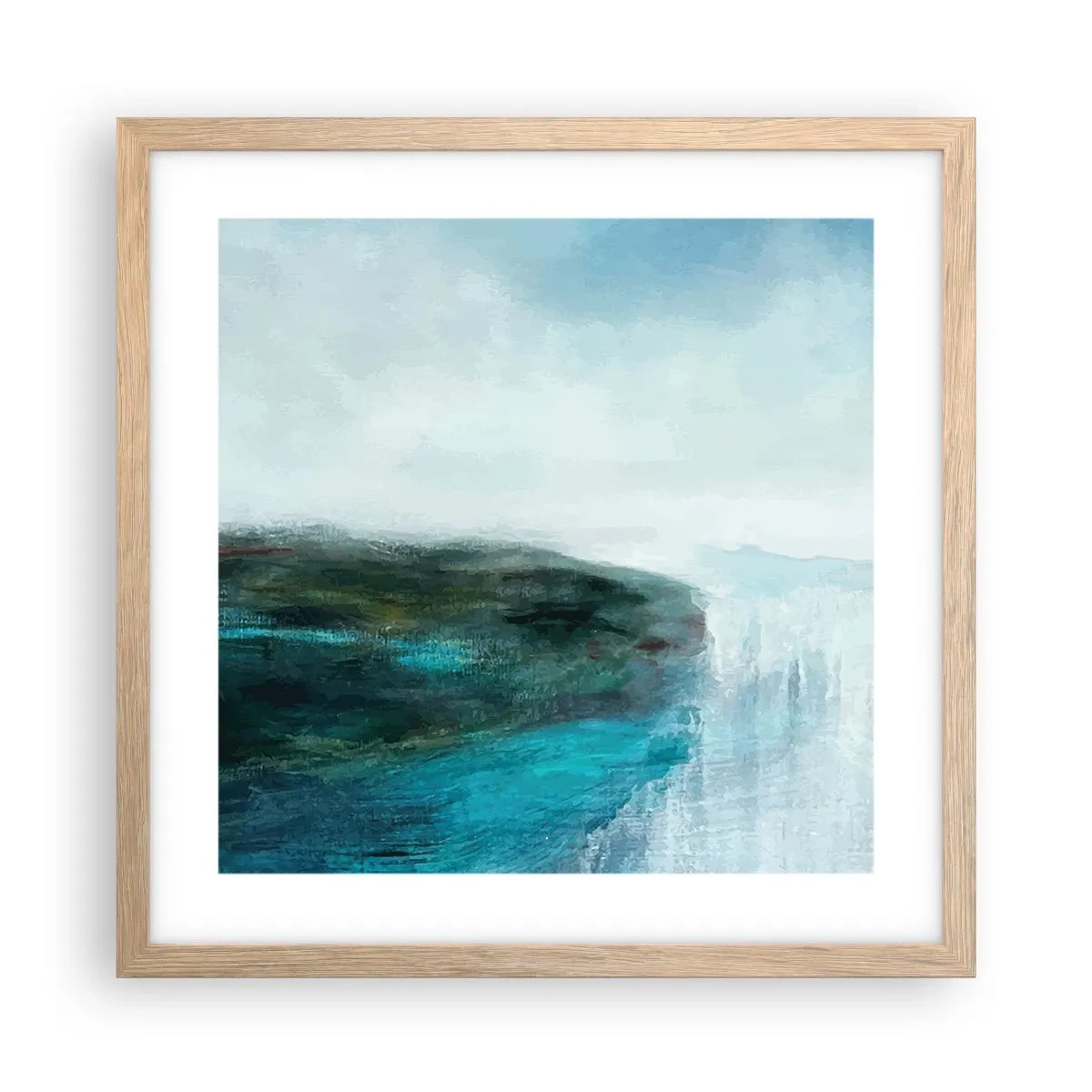 Plakat w ramie jasny dąb - Abstrakcja marynistyczna - 40x40 cm