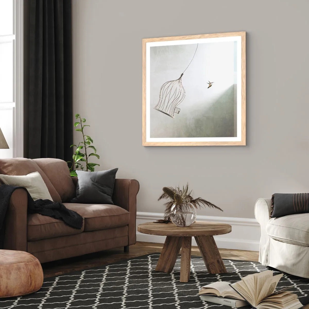 Plakat w ramie jasny dąb - W swoim żywiole - 60x60 cm