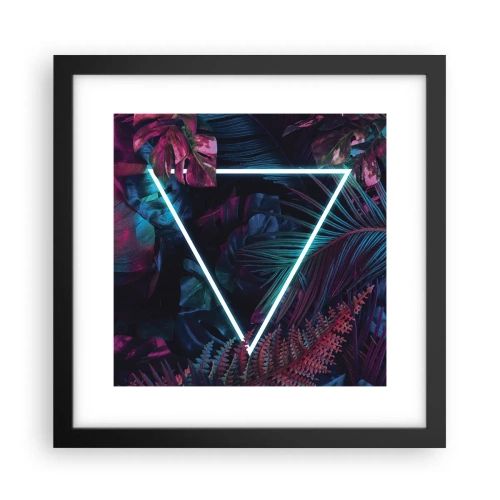 Plakat w czarnej ramie - Ogród w stylu disco - 30x30 cm