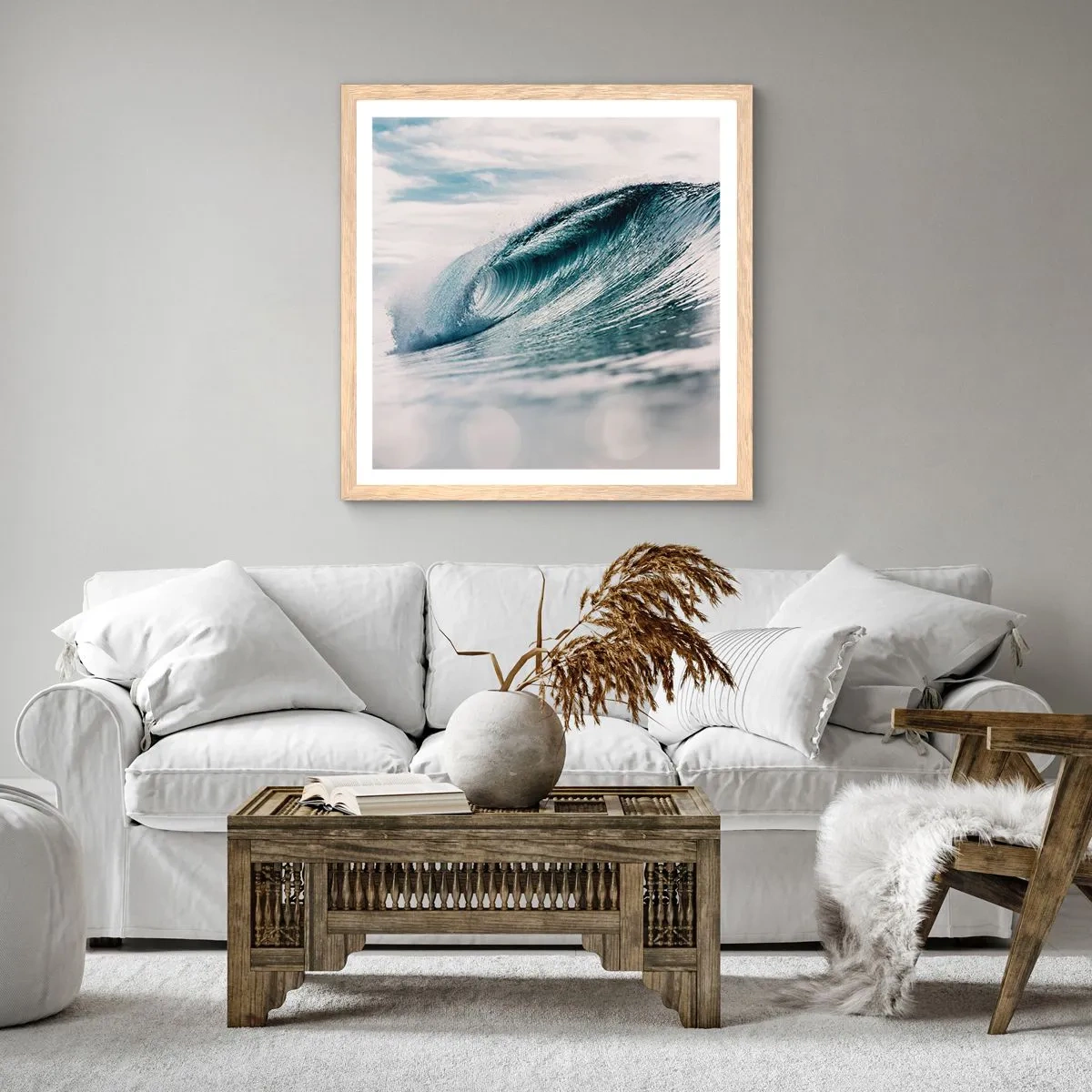 Plakat w ramie jasny dąb - Wodny szczyt - 30x30 cm