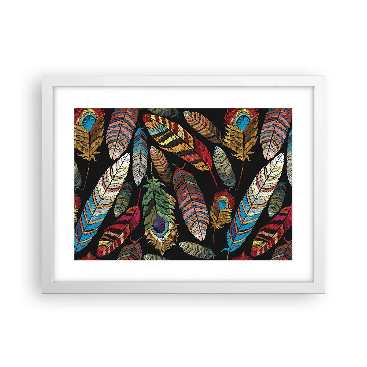 Plakat w białej ramie - Ptasi karnawał - 40x30 cm