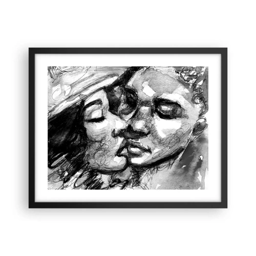 Plakat w czarnej ramie - Czuła chwila - 50x40 cm