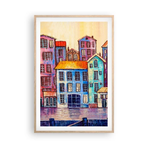 Plakat w ramie jasny dąb - Miasto jak z bajki - 61x91 cm