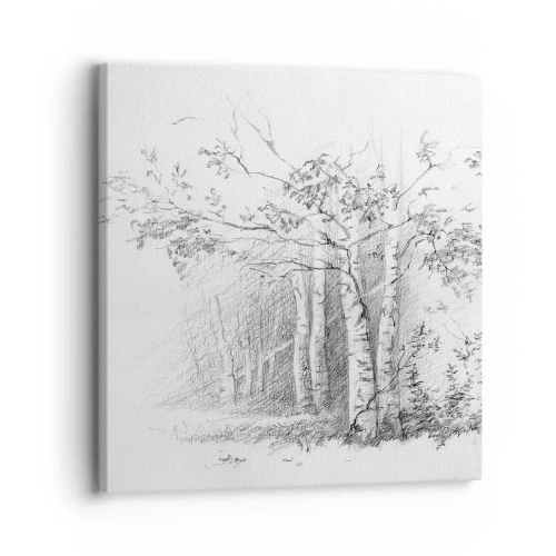 Obraz na płótnie - Światło brzozowego lasu - 30x30 cm