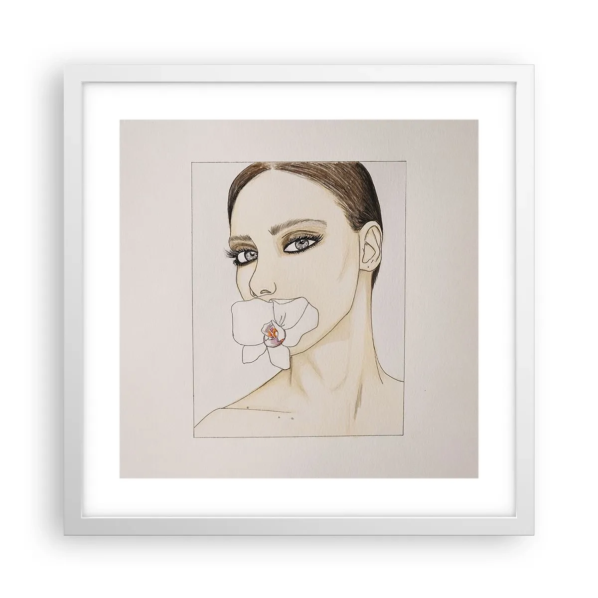 Plakat w białej ramie - Symbol elegancji i piękna - 40x40 cm