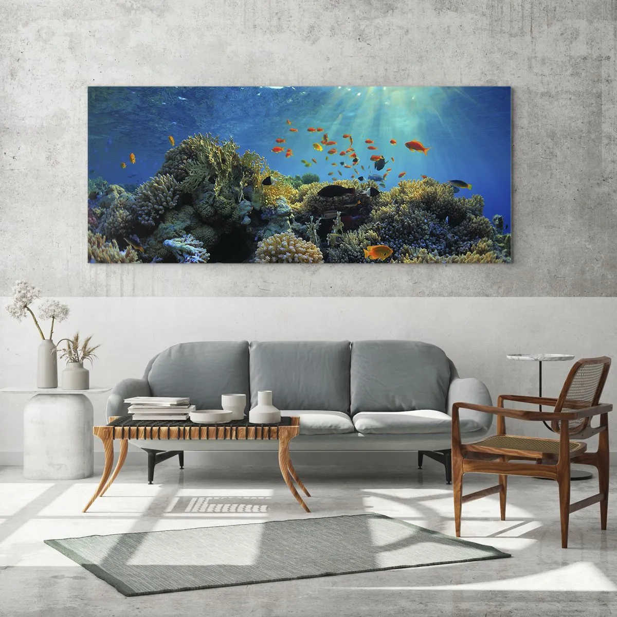 Obraz na szkle - Podwodne skarby - 100x40 cm