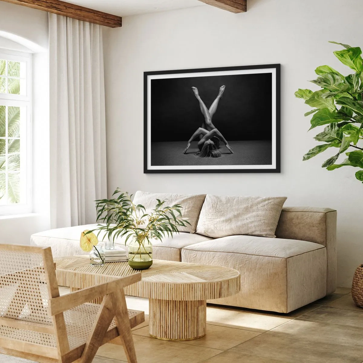Plakat w czarnej ramie - Geometria nagości - 40x30 cm