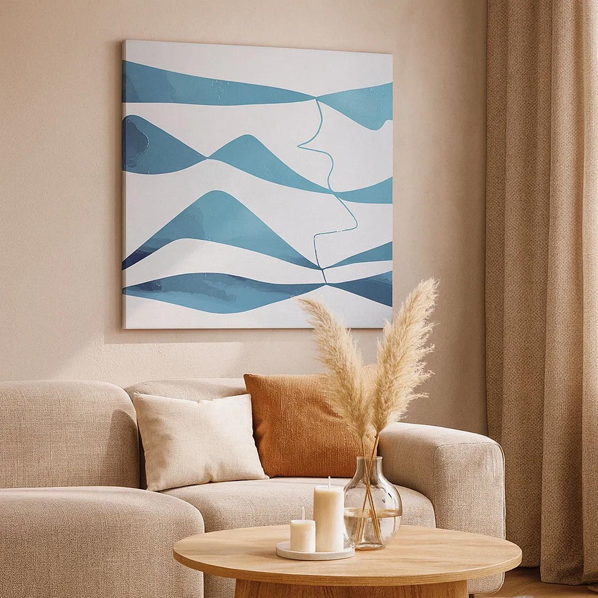 Obraz na płótnie - Abstrakcja: turkusowy związek - 30x30 cm