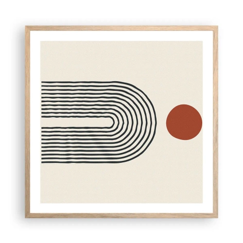 Plakat w ramie jasny dąb - Magnetyzm kształtów i barw - 60x60 cm