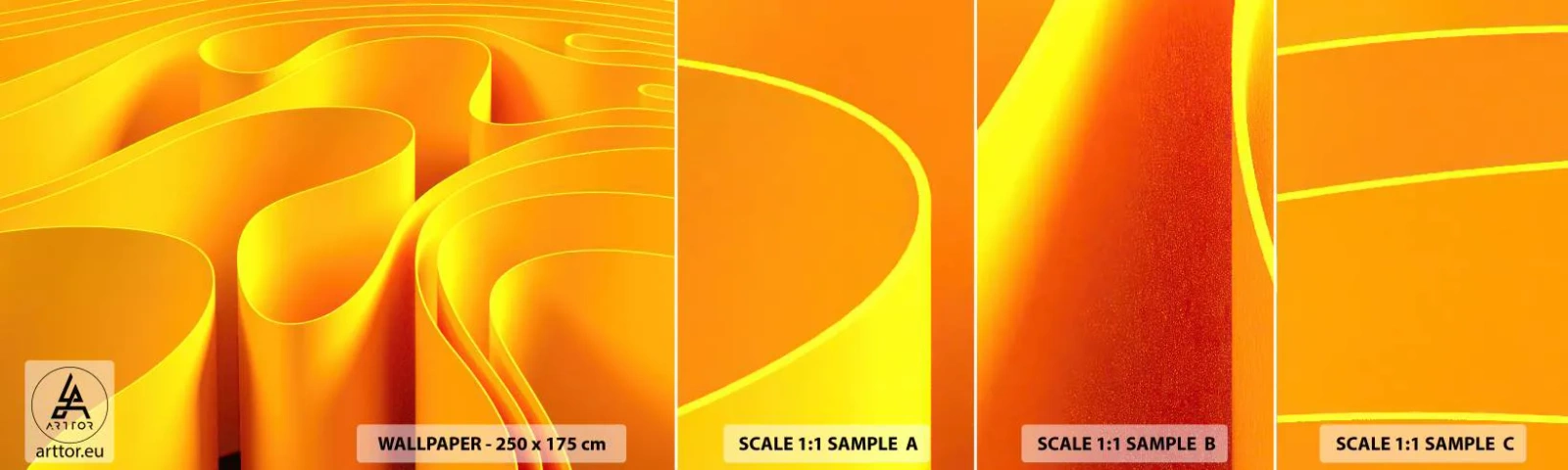 Fototapeta Próbka Standard Eco - Jak fale słońca - 3D, Nowoczesny, Linie - 100x30 cm