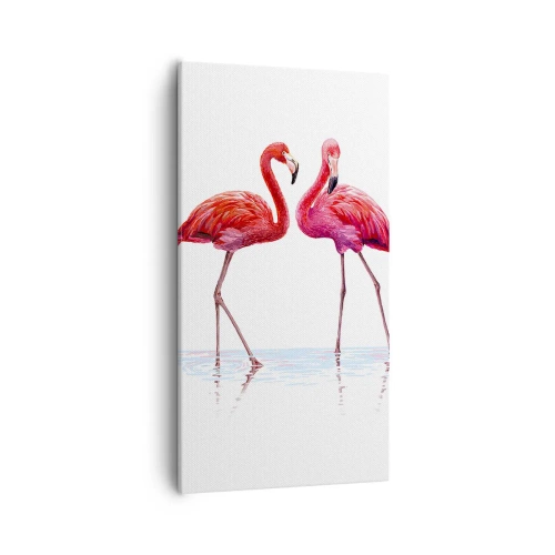 Obraz na płótnie - Różowe randez-vous - 55x100 cm