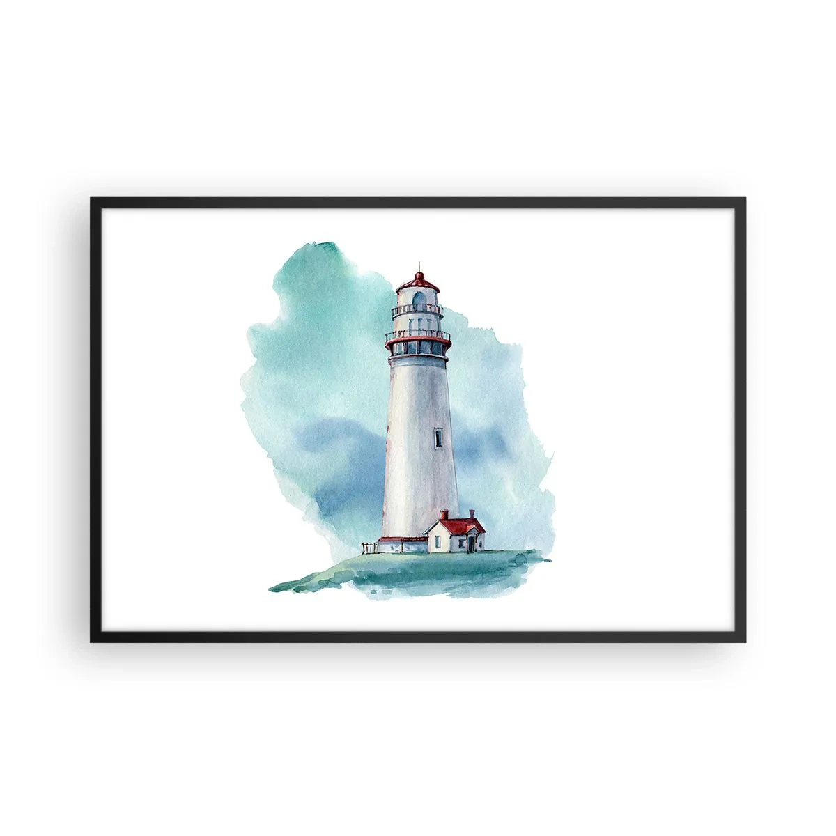 Plakat w czarnej ramie - Łagodna siostra błękitu - 91x61 cm