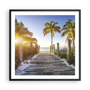 Plakat w czarnej ramie - Prosto do raju - 60x60 cm