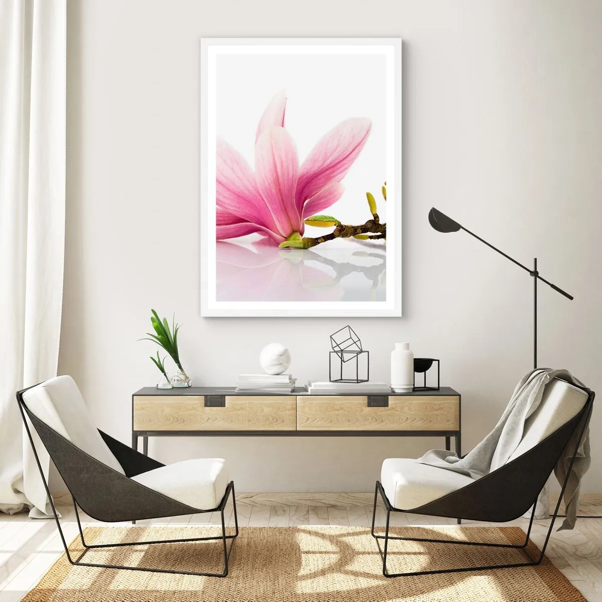Plakat w białej ramie - Delikatne jak powiew wiosny - 40x50 cm