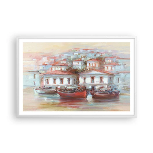 Plakat w białej ramie - Szczęśliwe miasteczko - 91x61 cm