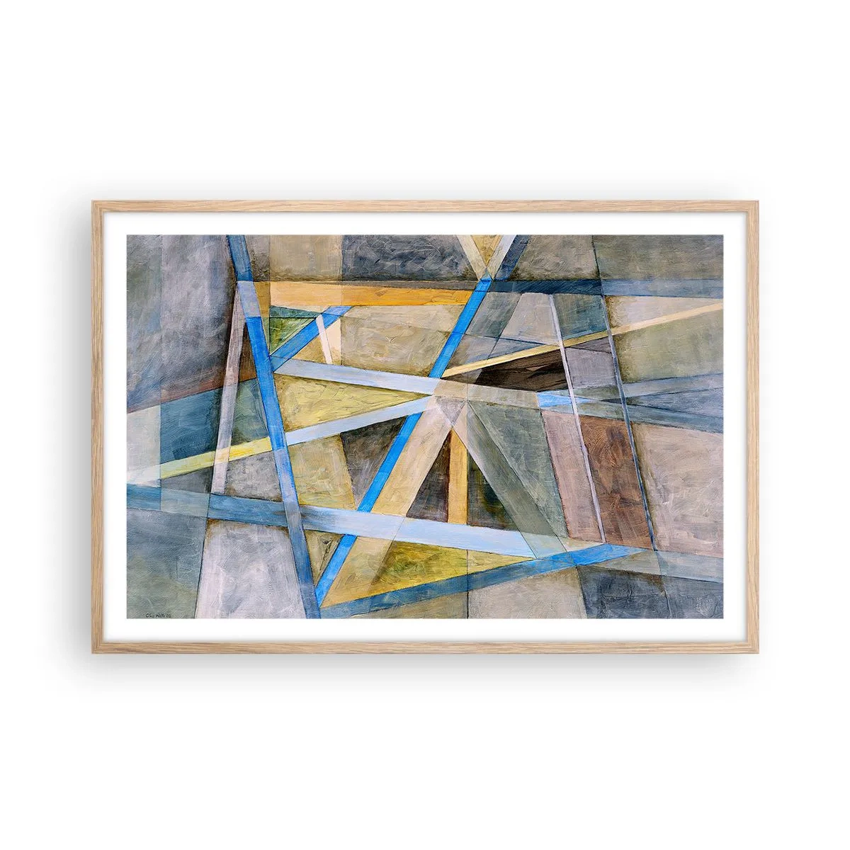 Plakat w ramie jasny dąb - Na wprost czy na skos? - 91x61 cm