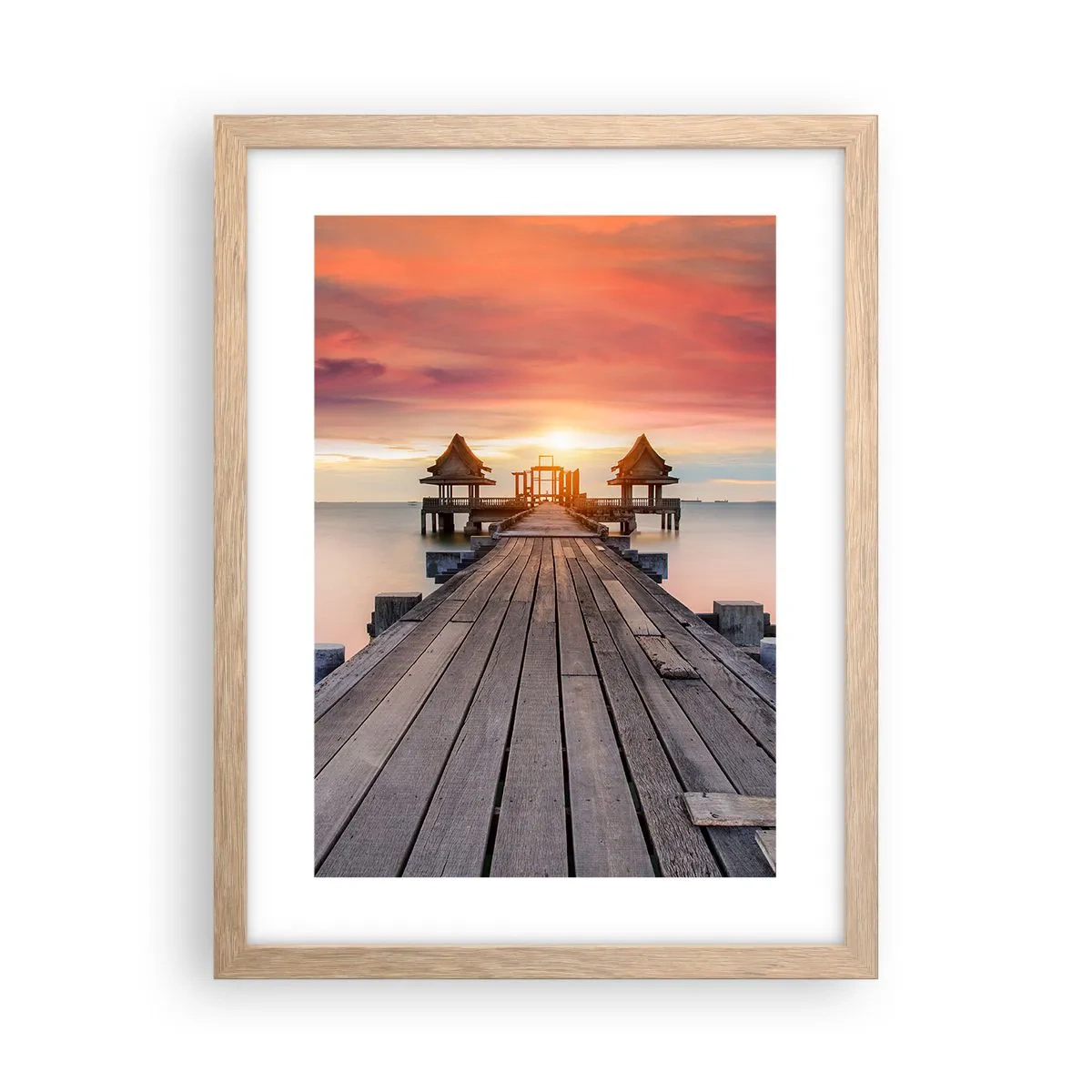 Plakat w ramie jasny dąb - Zachód na wschodzie - 30x40 cm