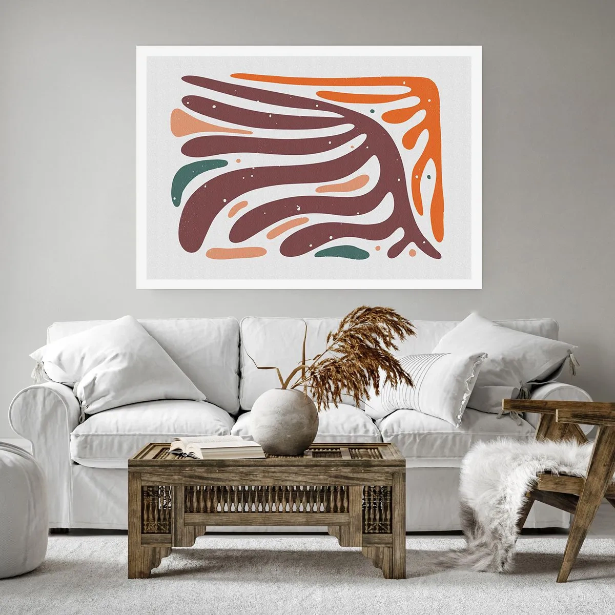 Plakat - Kompozycja organiczna promienista - 70x50 cm