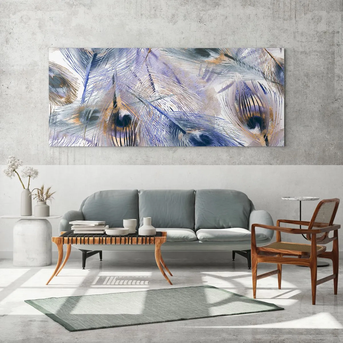 Obraz na szkle - Pawiooka kompozycja - 90x30 cm