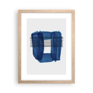 Plakat w ramie jasny dąb - Niebiesko-czarna kompozycja - 30x40 cm