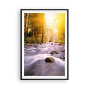 Plakat w czarnej ramie - Malachit w srebrno-złotej oprawie - 61x91 cm