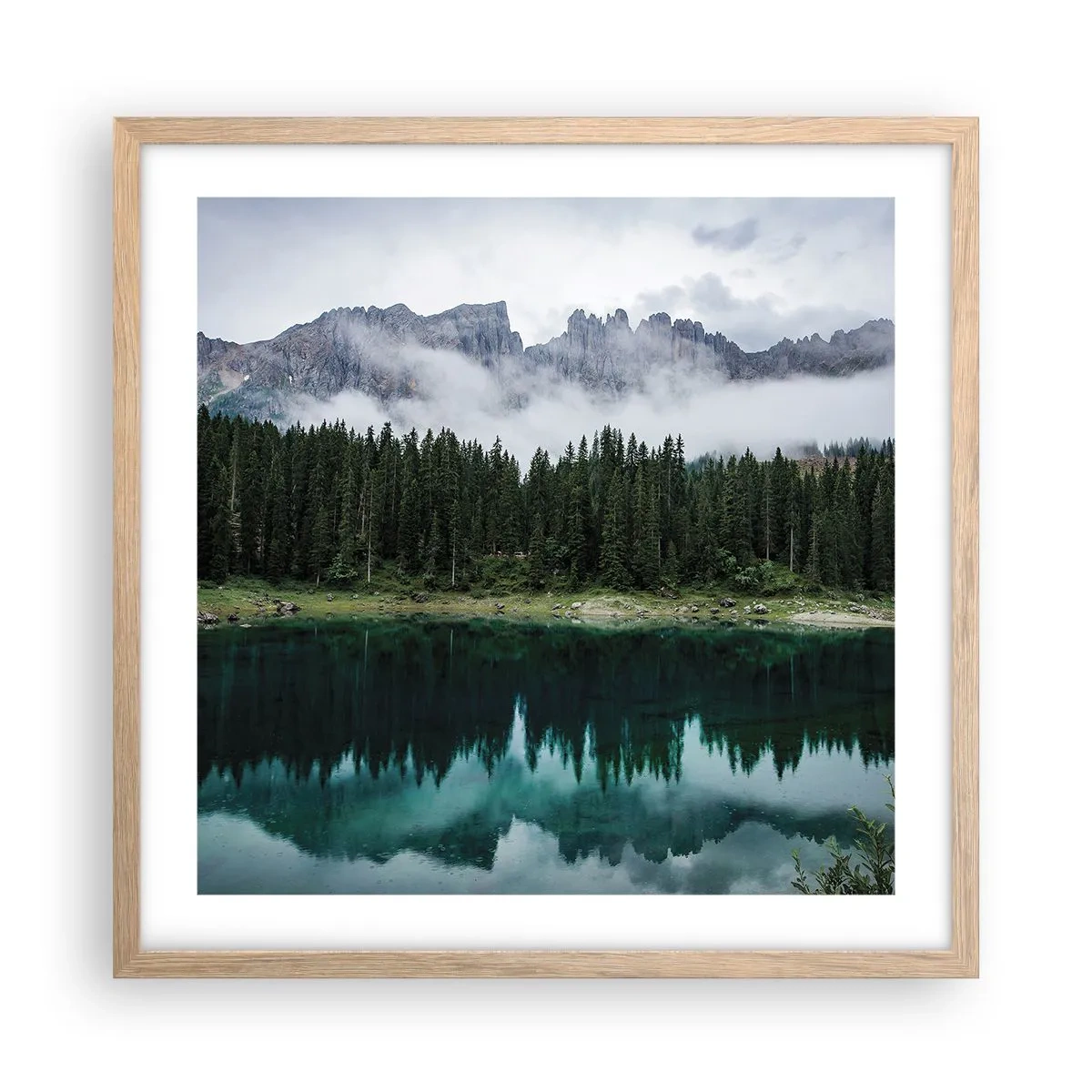 Plakat w ramie jasny dąb - Cicho, cicho, nie budźmy wody spiącej… - 50x50 cm