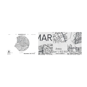 Fototapeta Próbka Premium Canvas - Anatomia Marsylii - Mapa, Marsylia, Francja - 100x30 cm
