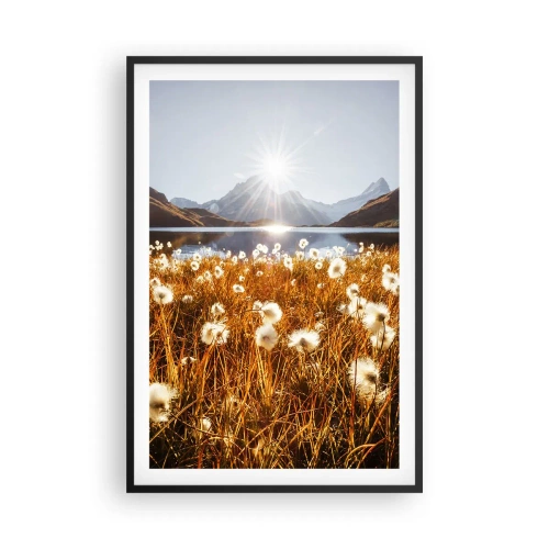 Plakat w czarnej ramie - Twardość skał, miękkość traw - 61x91 cm