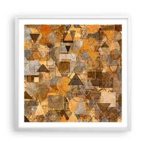 Plakat w białej ramie - Świat ujęty w formę - 60x60 cm