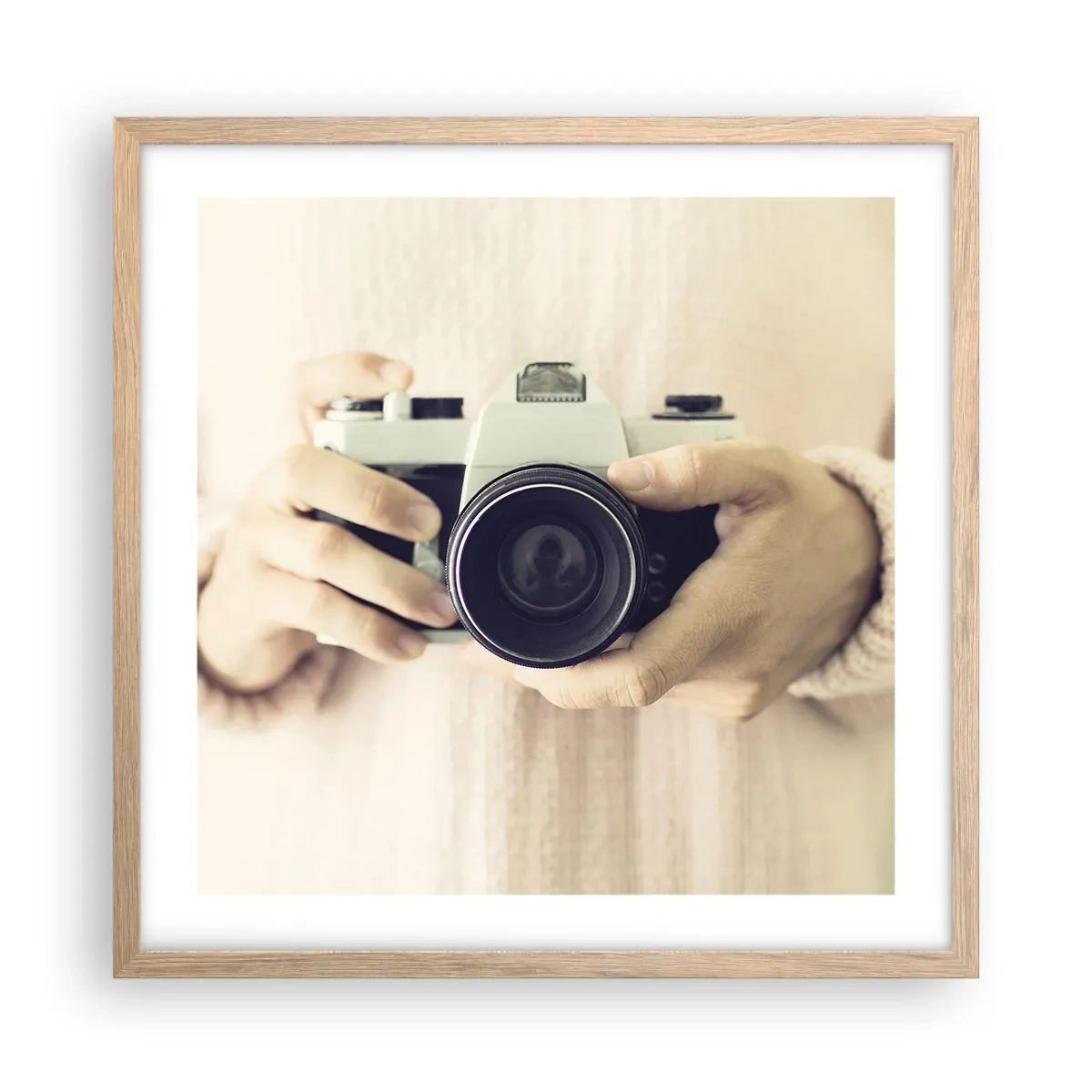 Plakat w ramie jasny dąb - By widzieć więcej… - 50x50 cm