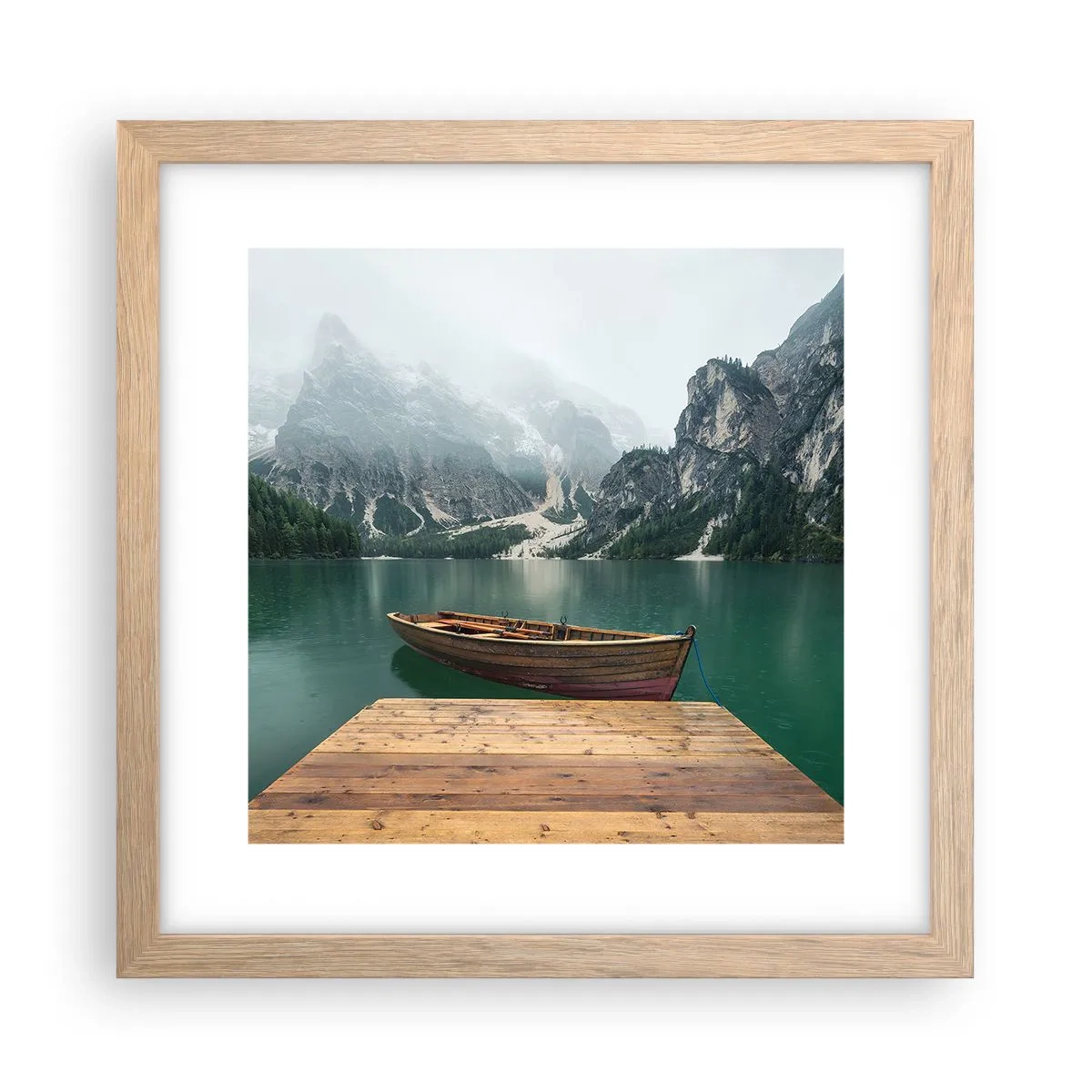Plakat w ramie jasny dąb - "I dumne opoki czoła" - 30x30 cm