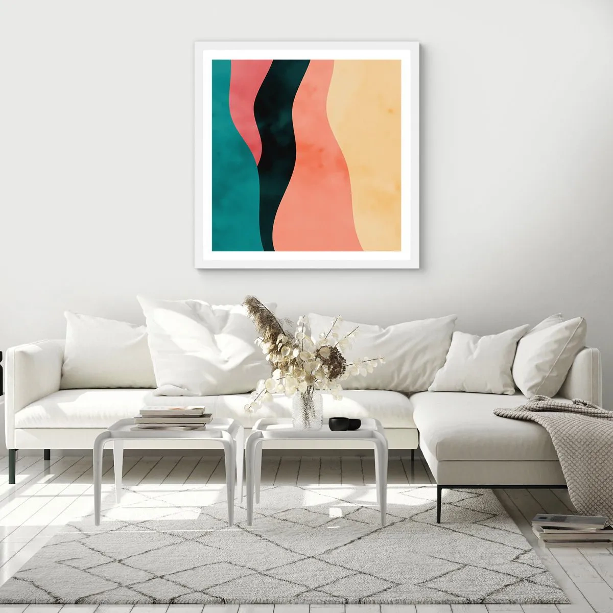 Plakat w białej ramie - Zgodna niezgodność - 60x60 cm