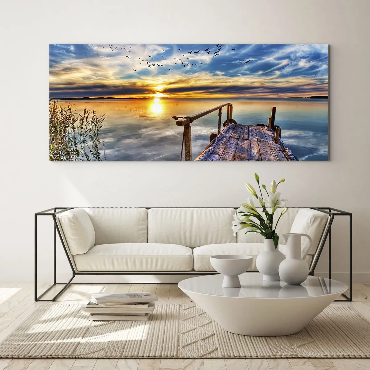 Obraz na szkle - Wiatr idzie na spoczynek - 100x40 cm
