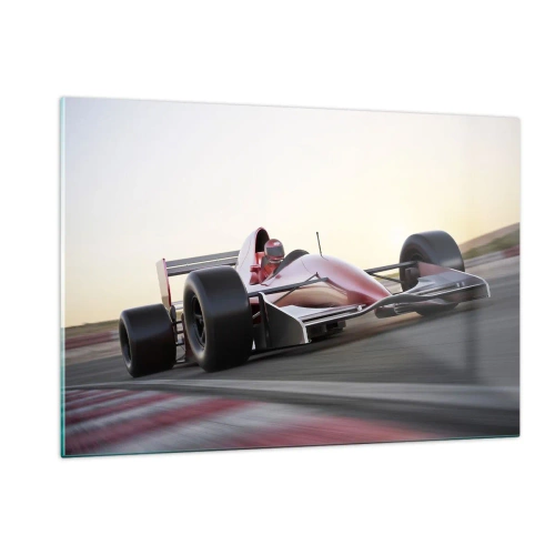 Obraz na szkle - Formuła 1 na torze wyścigowym - 120x80cm - Zawsze zwycięzca - Nowoczesna dekoracja ścienna do salonu, kuchni i sypialni ARTTOR