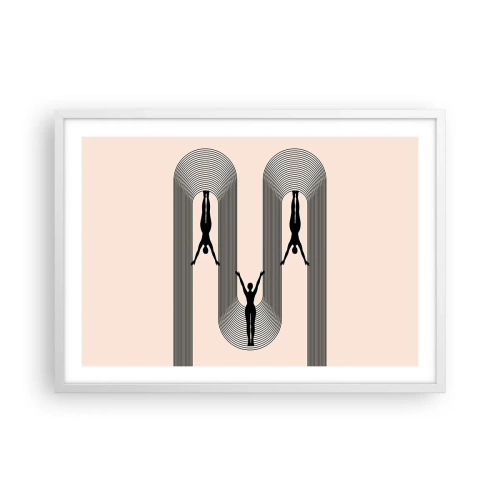 Plakat w białej ramie - Do góry nogami - 70x50 cm