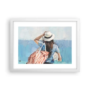 Plakat w białej ramie - Witaj na wakacjach - 40x30 cm