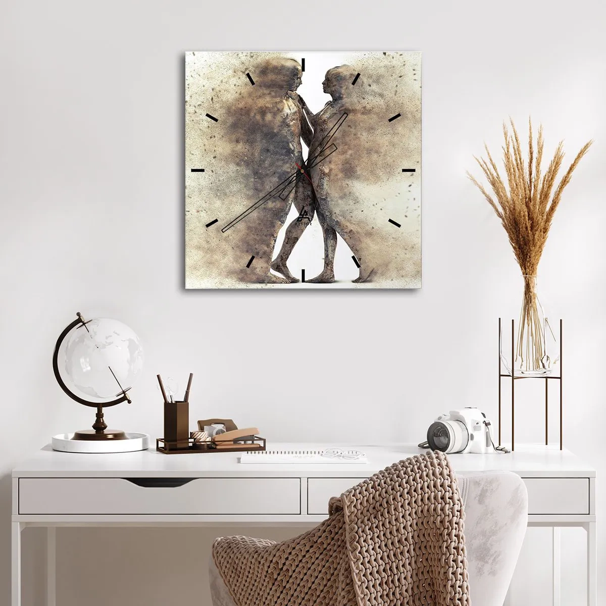 Zegar ścienny - Z prochu powstali, by kochać - 30x30 cm