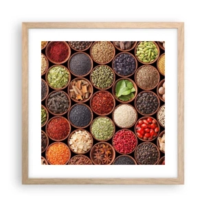 Plakat w ramie jasny dąb - Wszystkie smaki świata - 40x40 cm