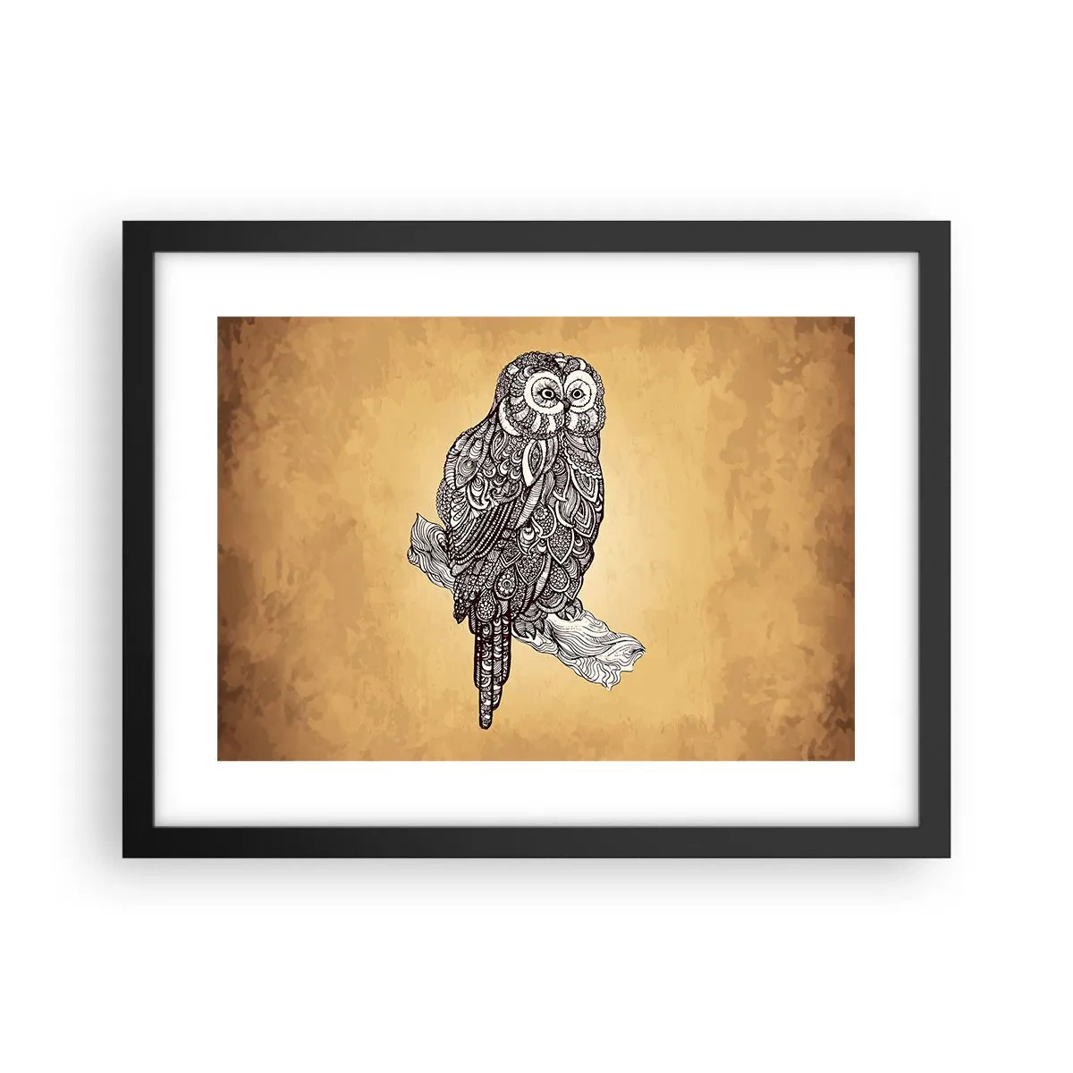 Plakat w czarnej ramie - Misterne ornamenty mądrości - 40x30 cm
