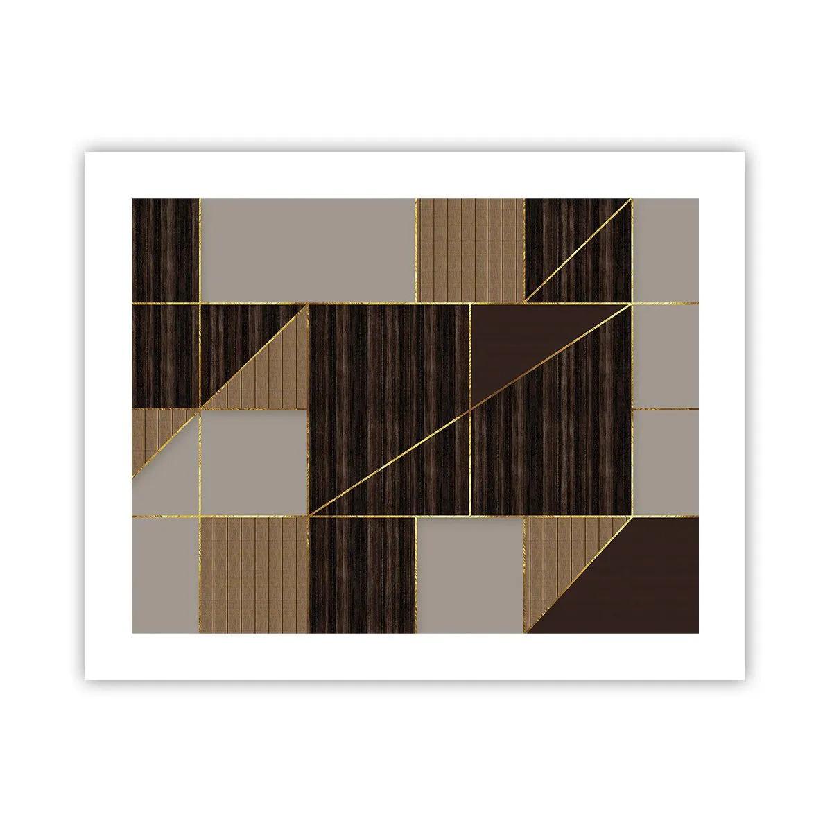 Plakat - Mozaika brązów i złota - 50x40 cm