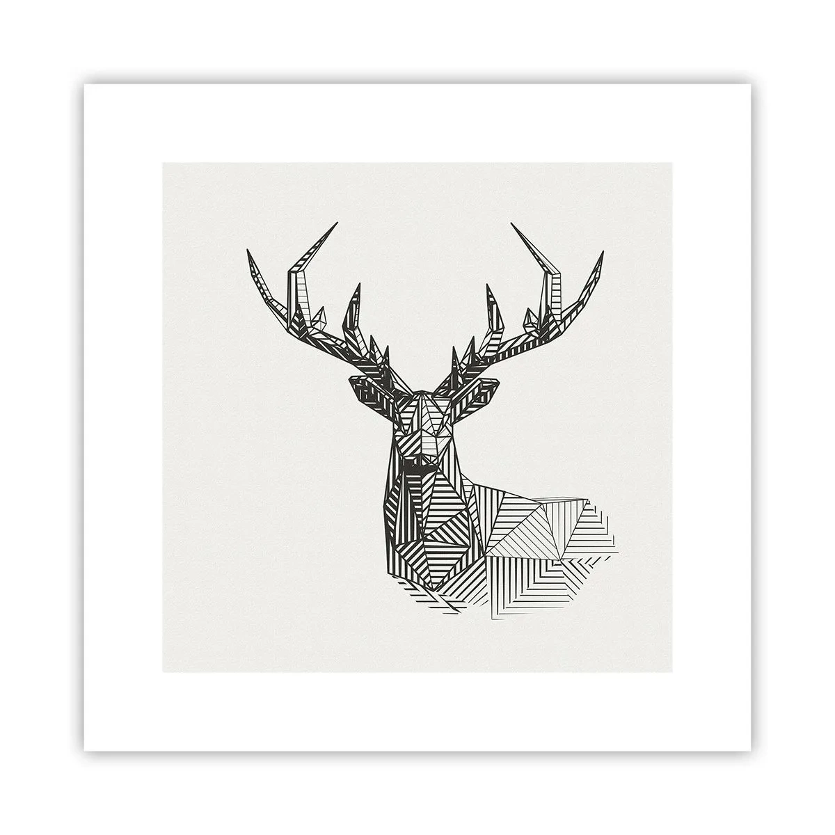 Plakat - Jeleń w kubistycznym stylu - 30x30 cm