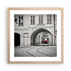 Plakat w ramie jasny dąb - Przez miejski labirynt - 40x40 cm