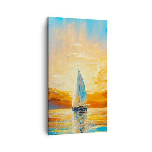 Obraz na płótnie - Żegluga w złocie - 45x80 cm