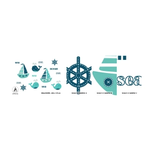 Fototapeta Próbka Samoprzylepna Deluxe Sticker - Przez morza i oceany - Dla Dzieci, Marynistyczne, Łódź Żaglowa - 100x30 cm